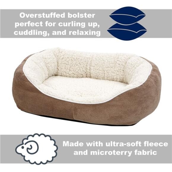 Cuddle Dog Bed, Ultra-Soft Fleece Dog & Cat Bed, Small: 22.5"L x 18"W x 6.5 - Picture 3 of 6